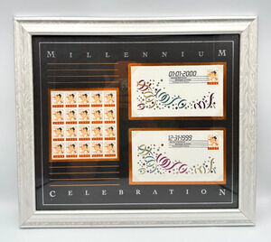 Professionally Framed Millennium Celebration 2000 33c Stamp Sheet Envelopes USPS